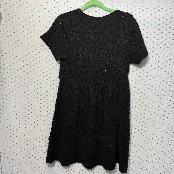 Forever 21+ Plus Size Black Sequin Short Sleeve Sweater Dress - Picture 3 of 4